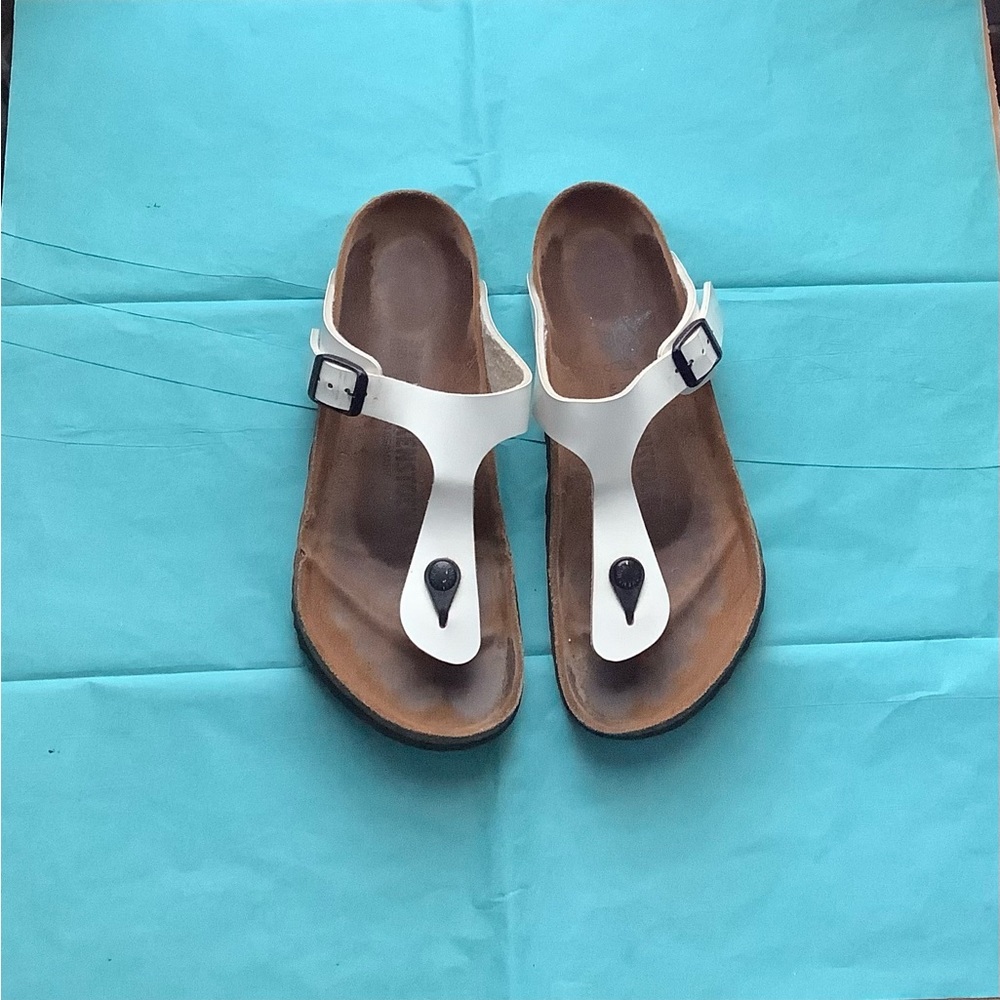 BIRKENSTOCK sandals Women Thongs Black Buckle Size 39 US 8